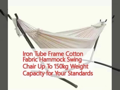 Iron Tube Frame Cotton Fabric Hammock Swing Chair Up To 150kg Weight Capacity for Your Standards