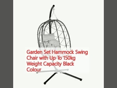 Garden Set Hammock Swing Chair with Up To 150kg Weight Capacity Black Colour