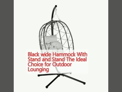 Black wide Hammock With Stand and Stand The Ideal Choice for Outdoor Lounging