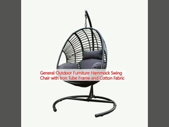 General Outdoor Furniture Hammock Swing Chair with Iron Tube Frame and Cotton Fabric
