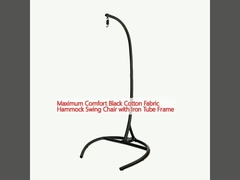 Maximum Comfort Black Cotton Fabric Hammock Swing Chair with Iron Tube Frame