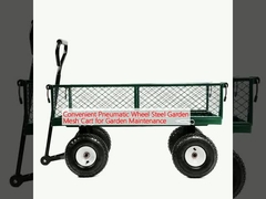 Convenient Pneumatic Wheel Steel Garden Mesh Cart for Garden Maintenance