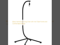 Black Hammock Swing Chair with Iron Tube Frame and Comfortable Design