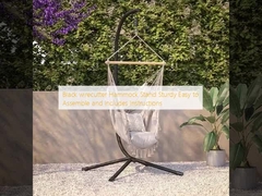 Black wirecutter Hammock Stand Sturdy Easy to Assemble and Includes Instructions