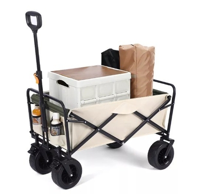 Portable Iron Platform Collapsible Cart Wagon Four Wheel High Efficiency