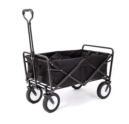 Upgrade Your Shopping Game with Heavy Duty Folding Black Garden Cart Iron Material