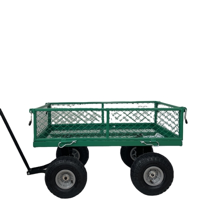 500LBS Weight Capacity Heavy Duty Utility Steel Mesh Yard Garden Cart Wagon for Tools