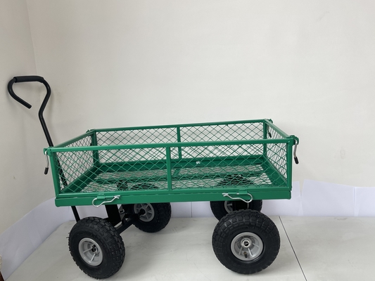 500LBS Weight Capacity Heavy Duty Utility Steel Mesh Yard Garden Cart Wagon for Tools