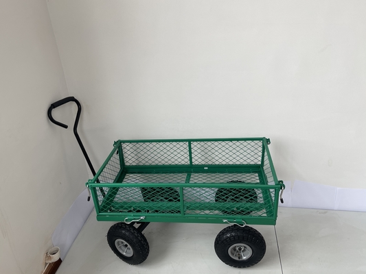 4 Wheels Mesh Structure Garden Trolley for Heavy Duty Outdoor Usefulness