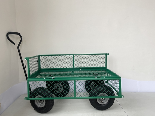 500LBS Weight Capacity Heavy Duty Utility Steel Mesh Yard Garden Cart Wagon for Tools