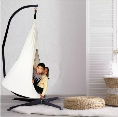 300LBS Portable Steel Stand Double Canvas Stripe Hammock for Outdoor Indoor Lounging