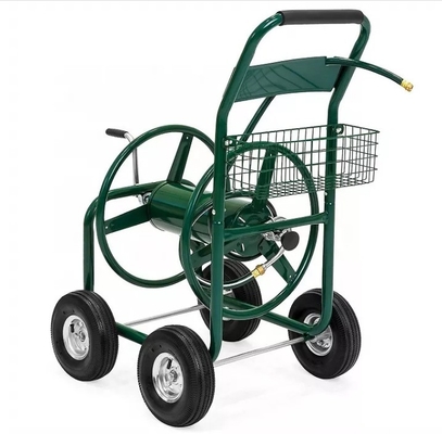Four-wheel Stainless Steel Garden Water Hose Reel Cart for Smooth Watering Experience