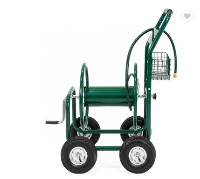 Four-wheel Stainless Steel Garden Water Hose Reel Cart for Smooth Watering Experience