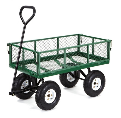 Mesh Structure Yard Dump Truck Trolley for Outdoor Steel Heavy Duty Garden Carts