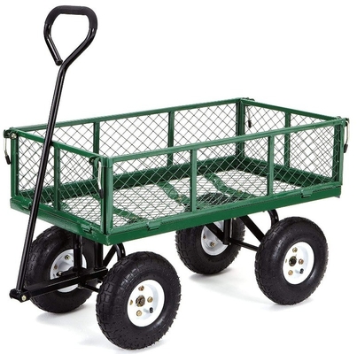Mesh Structure Yard Dump Truck Trolley for Outdoor Steel Heavy Duty Garden Carts