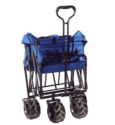 Collapsible Outdoor Garden Camping Folding Wagon Heavy Duty 4-Wheel Iron Utility Cart