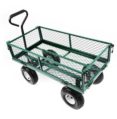 Mesh Structure Yard Dump Truck Trolley for Outdoor Steel Heavy Duty Garden Carts