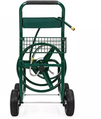 Handy Pull Wheeled Frame Camping Garden Flower Water Wagon with Trolley and Hose Cart