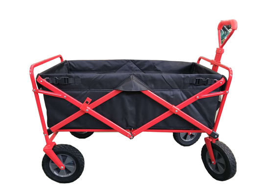 Collapsible Outdoor Garden Camping Folding Wagon Heavy Duty 4-Wheel Iron Utility Cart