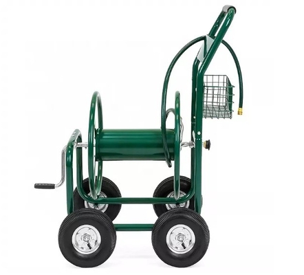 Handy Pull Wheeled Frame Camping Garden Flower Water Wagon with Trolley and Hose Cart