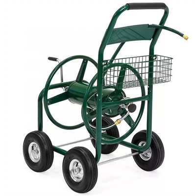 Handy Pull Wheeled Frame Camping Garden Flower Water Wagon with Trolley and Hose Cart