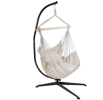 Sturdy C-Shape Hammock Stand for Heavy-Duty Swing in Living Room Durable and Space-Saving
