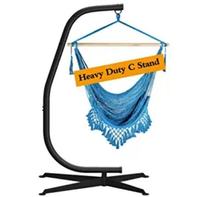 Sturdy C-Shape Hammock Stand for Heavy-Duty Swing in Living Room Durable and Space-Saving