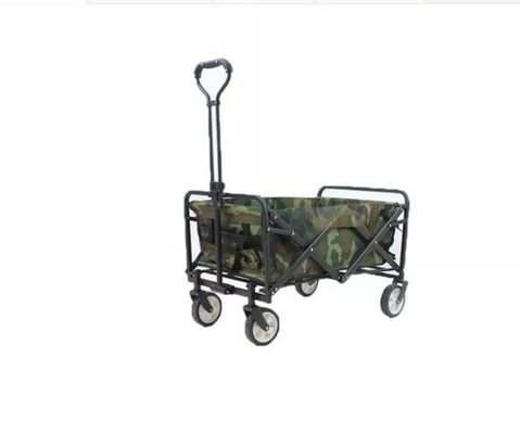 Portable Steel Iron Folding Wagon for Garden Camping Multipurpose Outdoor Tools Trolley