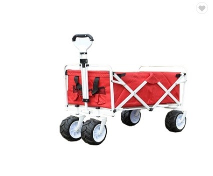 Portable Steel Iron Folding Wagon for Garden Camping Multipurpose Outdoor Tools Trolley