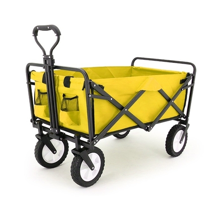 Portable Steel Iron Folding Wagon for Garden Camping Multipurpose Outdoor Tools Trolley