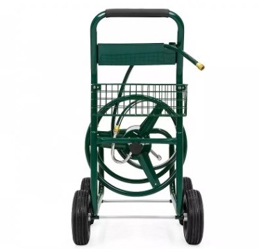 Convenient Water Hose Reel Cart Four Wheels Heavy Duty Hose Reel Trolley
