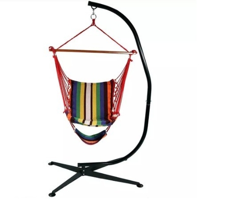 300LBS C-shape Steel Frame Hammock Chair Stand for Backyard Patio Yard Balcony Bedroom