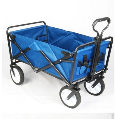 Iron Foldable Wagon Cart Camping Easy to Maneuver Collapsible Garden Cart