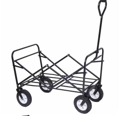 Iron Folding Utility Wagon Rust Roof 300LBS Capacity Eco Friendly Customizable