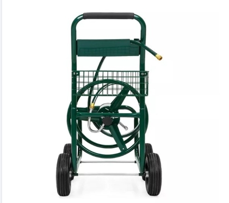 Customized Stainless Steel Four Wheels Garden Hose Reel Cart for Long Range Irrigation