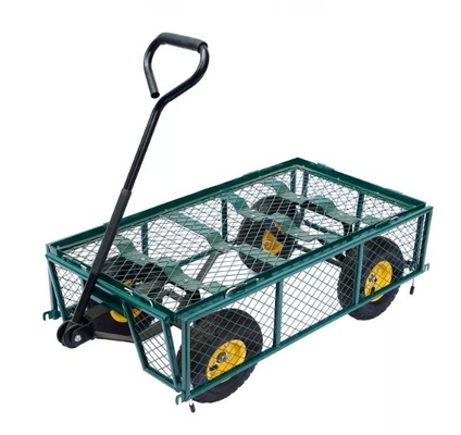 Tools Home Garden Wagon Cart with 4 Wheels and Mesh Structure in Heavy Duty Capacity