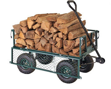 Tools Home Garden Wagon Cart with 4 Wheels and Mesh Structure in Heavy Duty Capacity