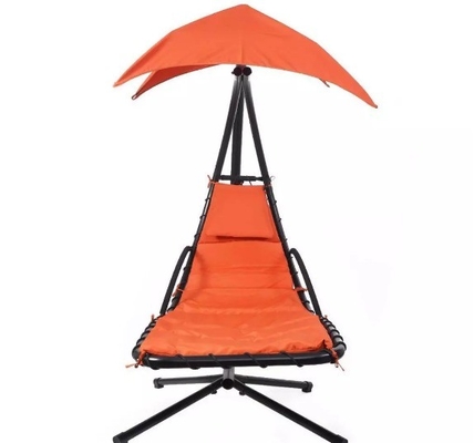 Outdoor Patio Chair with Canopy Swing and Customized Color Hanging Chaise Sun Lounger