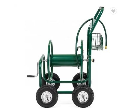Effortlessly Move and Store Your Hose with Style 4-Wheel Garden Hose Reel Cart