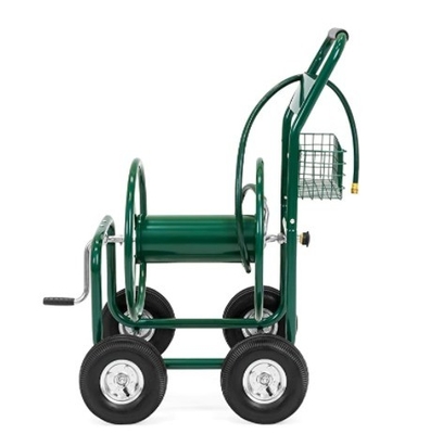 Effortlessly Move and Store Your Hose with Style 4-Wheel Garden Hose Reel Cart