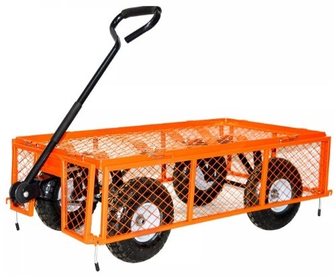 Customized Wooden Mesh Cart / Wagon / Four Wheel Cart for Customer Requirements