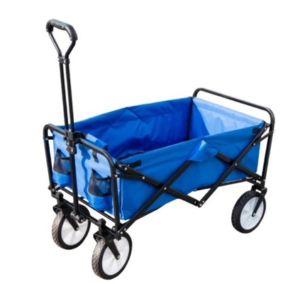 Removable Sides Foldable Wagon Cart Rubber Wheels Folding Garden Cart