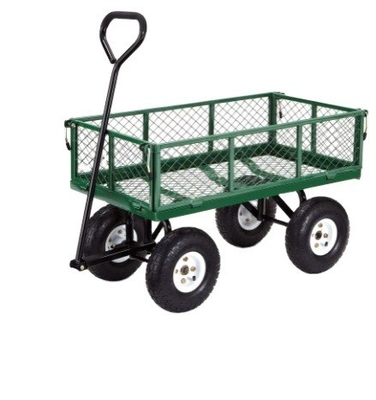 Easy Removal Advantage Heavy Duty Steel Garden Cart with Four Wheels and Mesh Wire Spoke