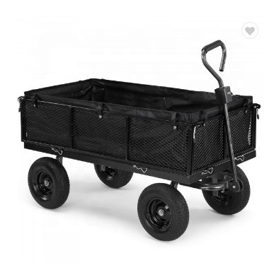 Easy Removal Advantage Heavy Duty Steel Garden Cart with Four Wheels and Mesh Wire Spoke