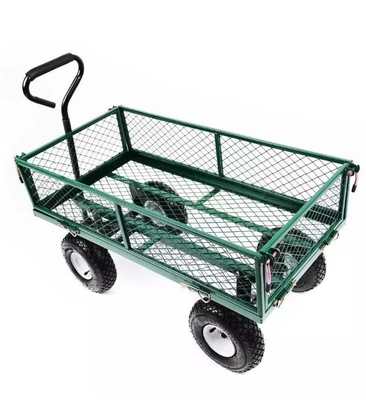 17KGS Capacity Heavy Duty Cart Wagon With 4 Wheels And Mesh Structure