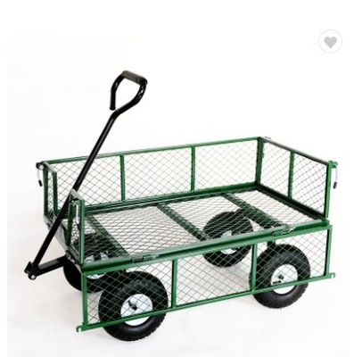 17KGS Capacity Heavy Duty Cart Wagon With 4 Wheels And Mesh Structure