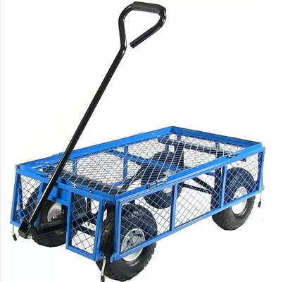 Mesh Structure Heavy Duty Garden Cart with Removable Sides and Durable Rubber Tires