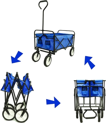 Customized Foldable Wagon Cart Steel Folding Wagon With Practical Hand