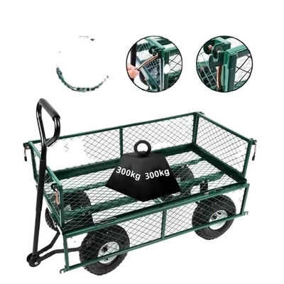 Heavy Duty Steel Mesh Folding Garden Cart For Outdoor Shopping And Storage