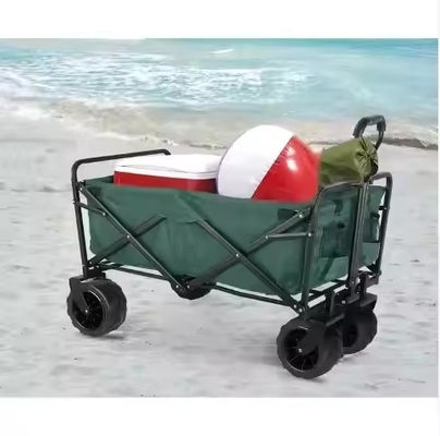 Mesh Platform Four Wheel Folding Wagon Cart Industrial For Grocery Shopping